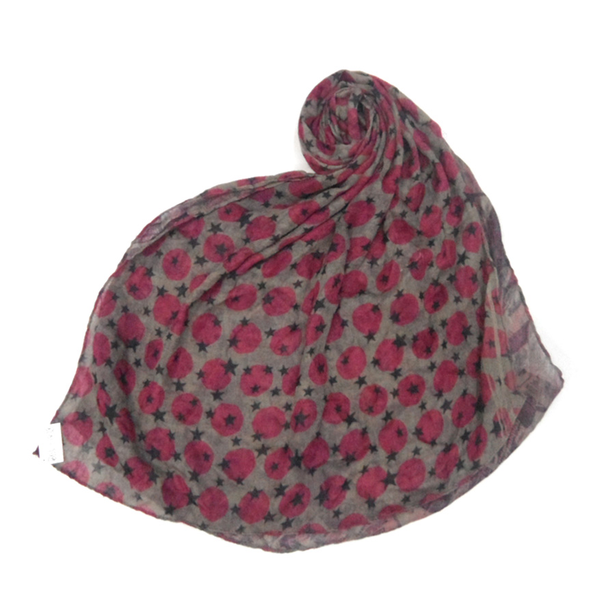 Dot printing design scarf for ladies,100% polyester