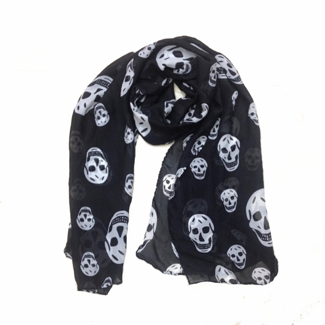 Skull chiffon scarf