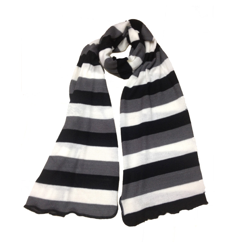 Stripe knitted scarf