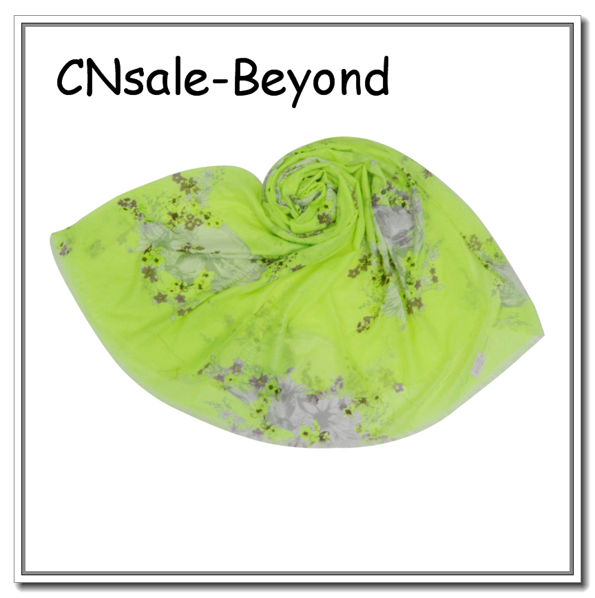 FLORAL LIGHT GREEN SCARF