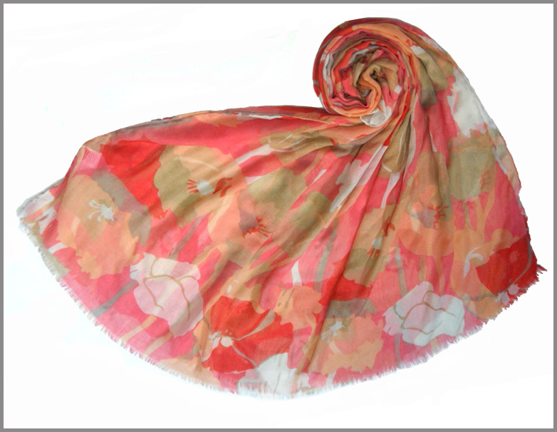 Fashionable Printed Scarf, Made of Polyester, Available in Various Designs