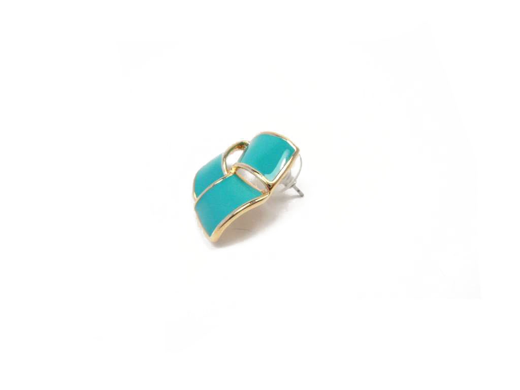 Fashionable Earring with made of Green Epoxy, Gold, Zinc and Alloy