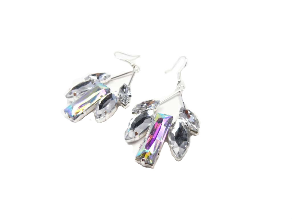 Conba Simple Drop Earring with White Transparent Acrylic Decoration, Various Colors Available