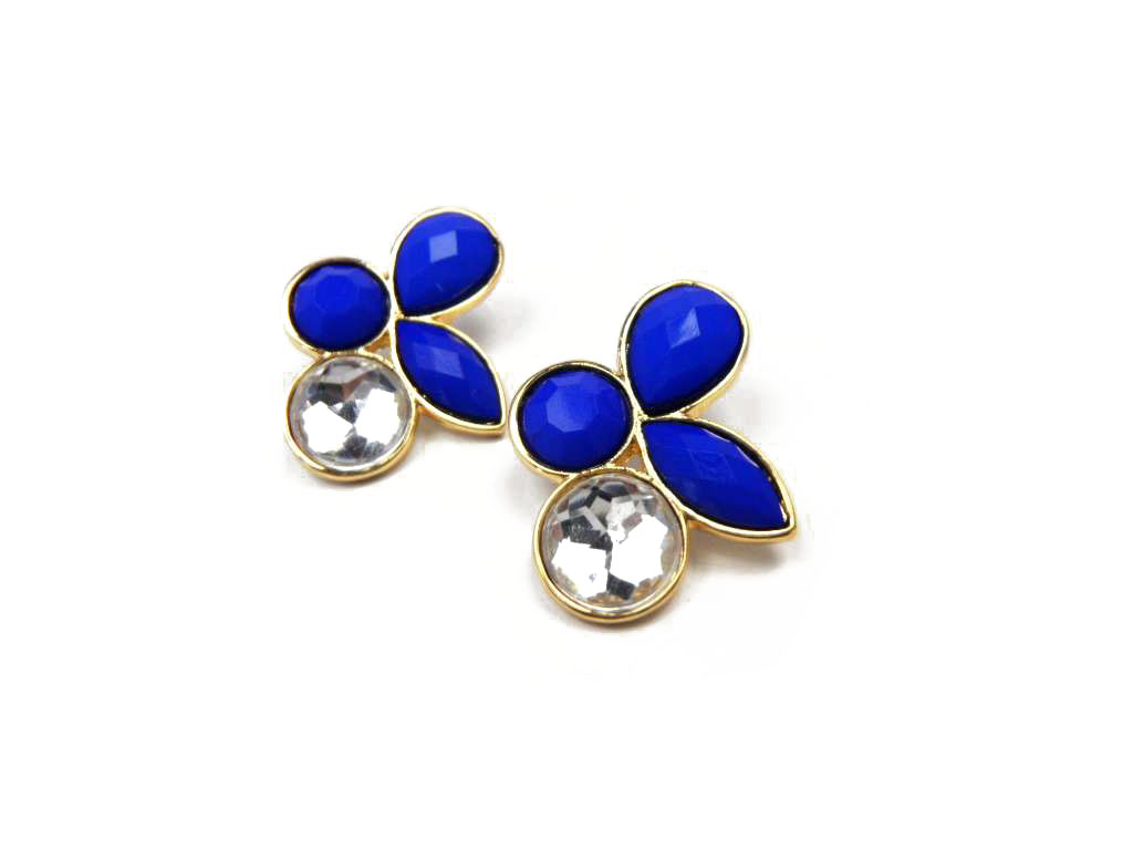 Conba Graceful Earring with Royal Blue and Transparent Acrylic