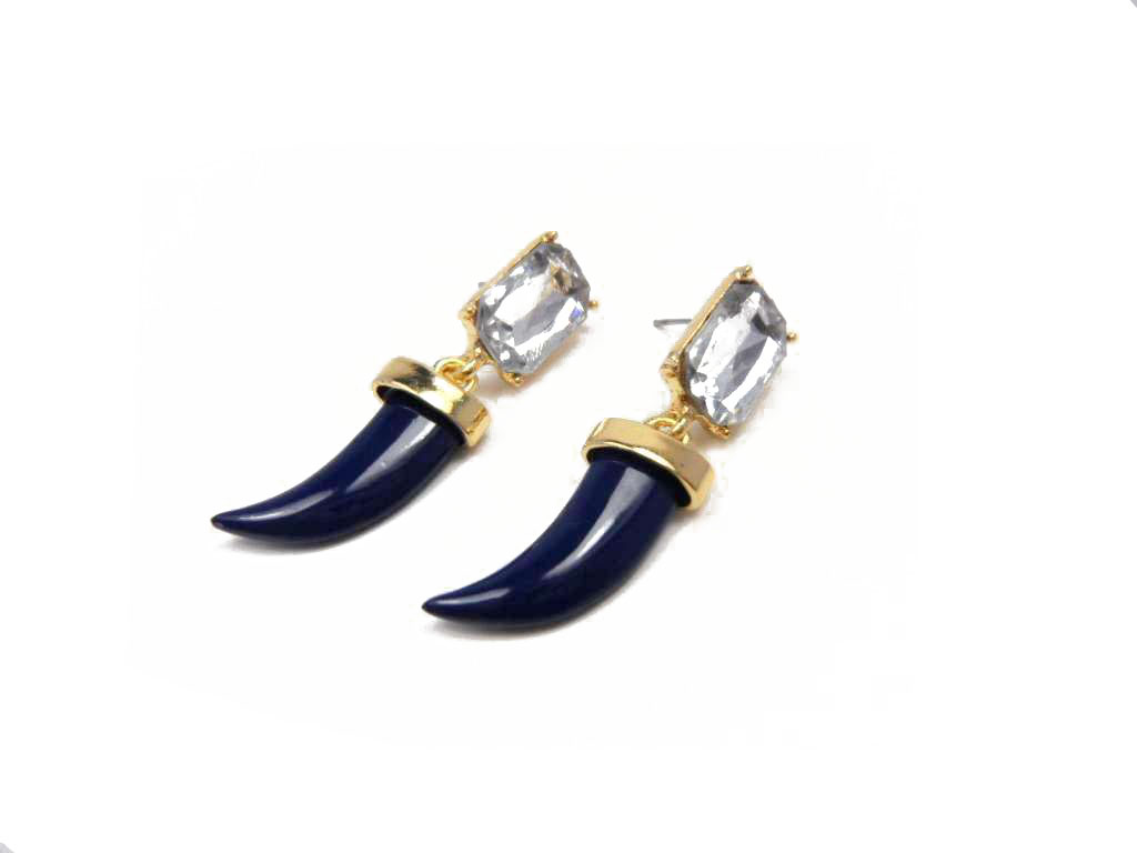 Conba Graceful Earing with Royal Blue Resin and Transparent  Acrylic Decoration