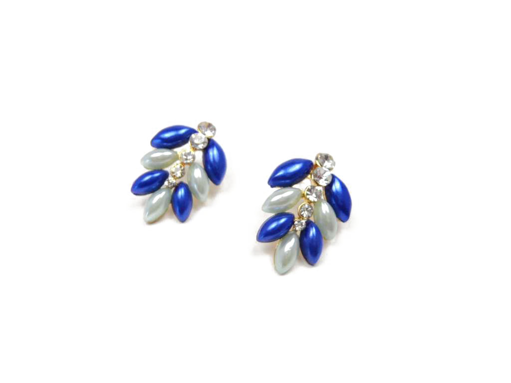 Conba Graceful Earing with Royal Blue and   Light Blue Acrylicl  Decoration