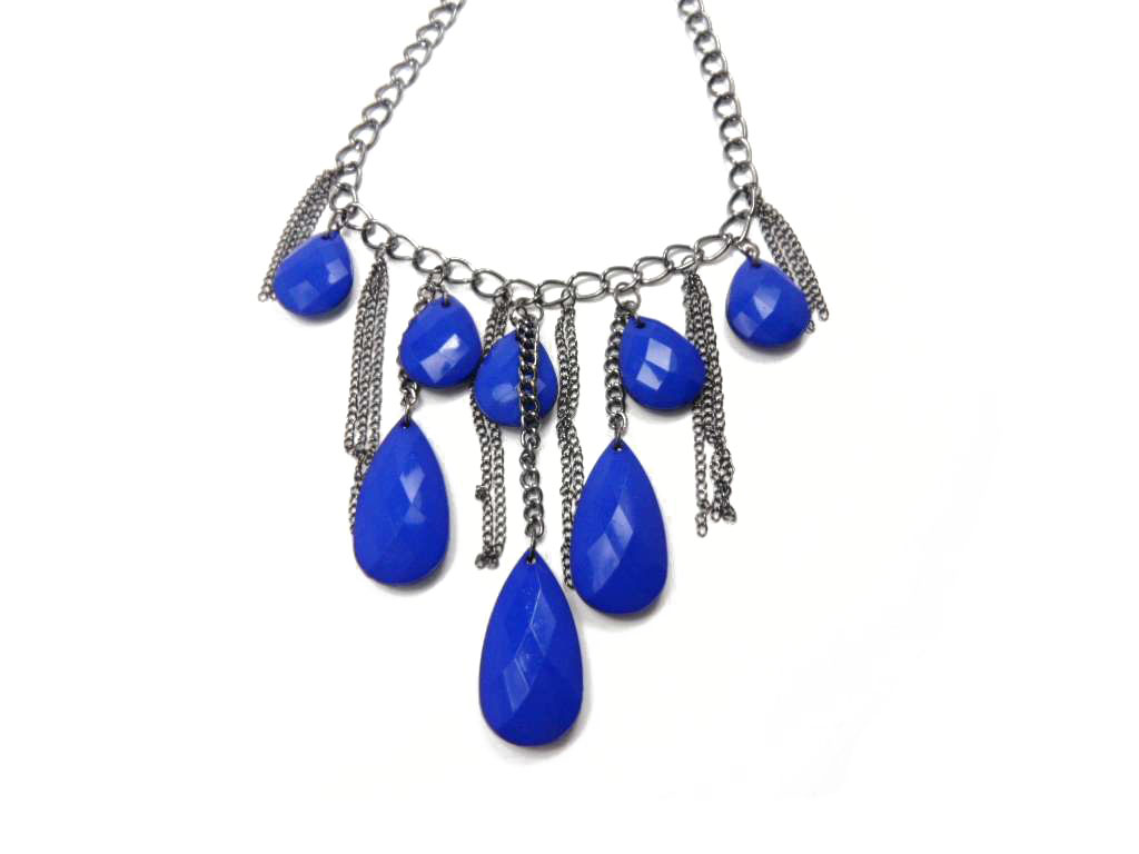 Fashionable short necklace with resin pendant, made of iron and resin,