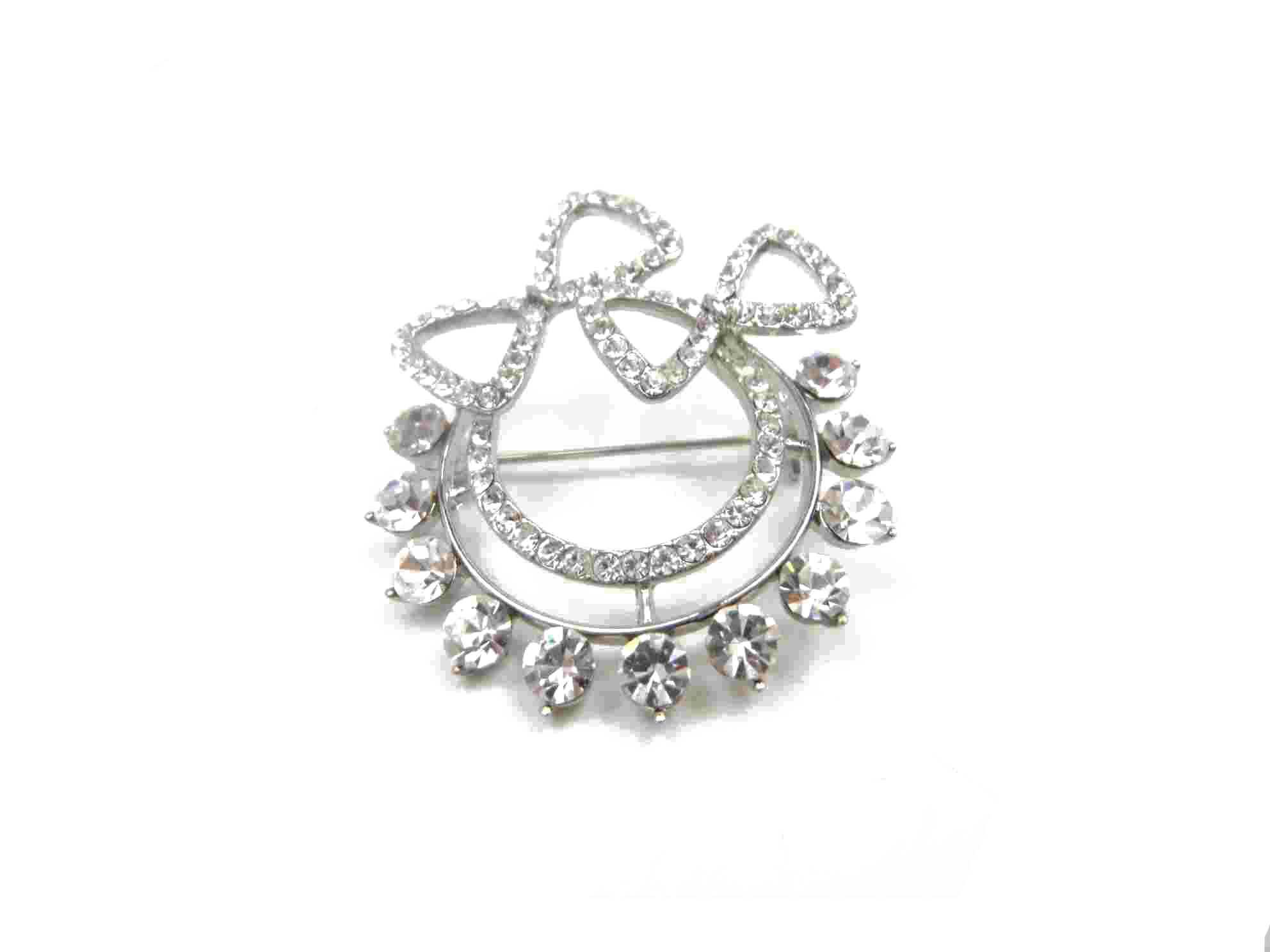Fashionable brooch, made of zinc alloy, glass, available in various designs 