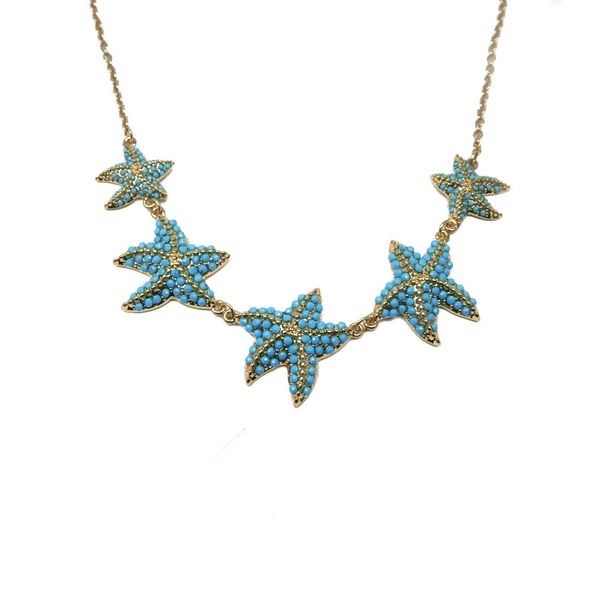 Fashion sea star metal necklace jewelry for girls and women